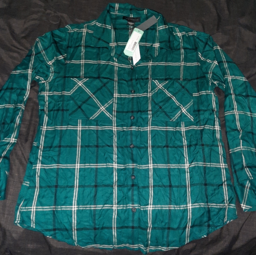 Teal Flannel / Button up Shirt